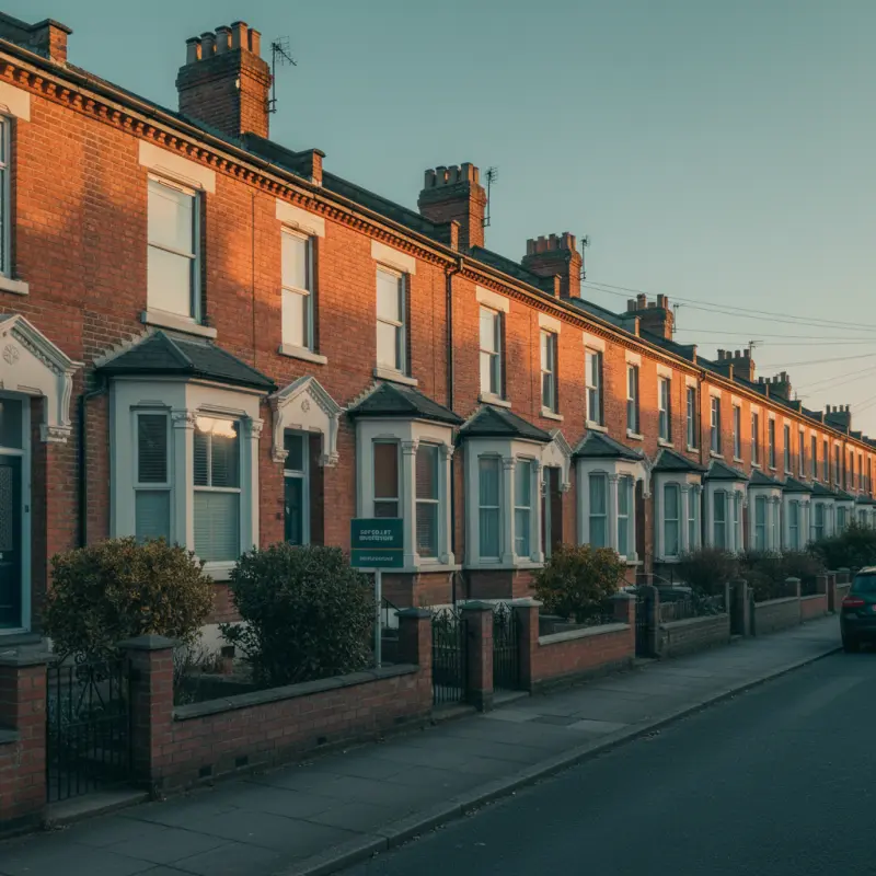 Row of Victorian buy-to-let investment properties on a UK street
